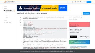 Mechanize to log into oracle account - Stack Overflow