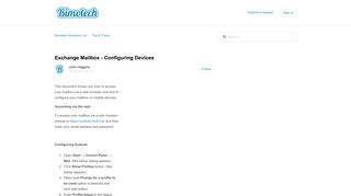 Exchange Mailbox - Configuring Devices – Bimotech Solutions Ltd