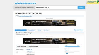 owners.stayz.com.au at WI. Stayz Owners Admin - Login