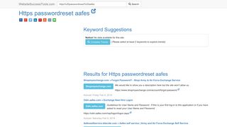 Https passwordreset aafes Error Analysis (By Tools)