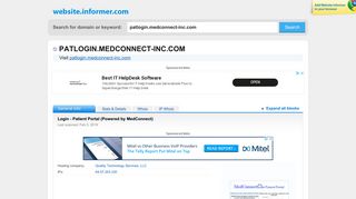 patlogin.medconnect-inc.com at WI. Login - Patient Portal (Powered by ...
