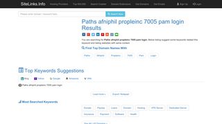 Paths afniphil propleinc 7005 pam login Results For Websites Listing