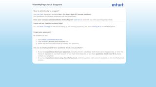 ViewMyPaycheck Support - Intuit