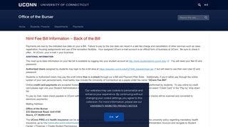 html Fee Bill Information - Back of the Bill | Office of the ... - UConn Bursar