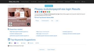 Pbspay evolutionpayroll ess login Results For Websites Listing