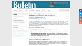 Medicare participation and enrollment | The Bulletin
