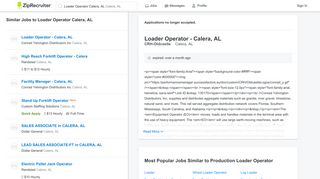 Loader Operator - Calera, AL Job in Calera, AL at CRH-Oldcastle