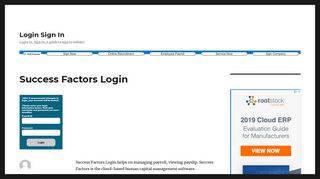 Success Factors Login Sign In - SuccessFactors Login