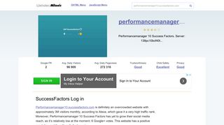 Performancemanager10.successfactors.com website. SuccessFactors ...