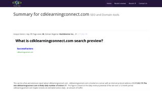 cdklearningconnect.com Review SEO, Worth, Html, IP and DNS ...