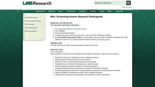 NIH—Protecting Human Research Participants - UAB