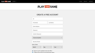 PlayThisGame - Create Account