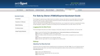 For Sale by Owner (FSBO)/Expired Quickstart Guide - ArchAgent