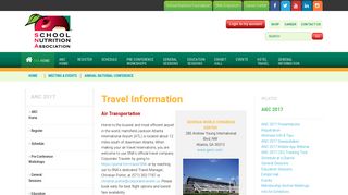 Travel Information - School Nutrition Association