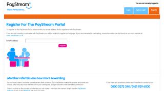 Register For The PayStream Portal - Login