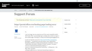https://portal.office.com/landing page loading error | Firefox Support ...
