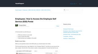 Employees: How to Access the Employee Self Service (ESS) Portal - AU