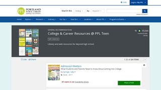 College & Career Resources @ PPL Teen | Portland Public Library ...
