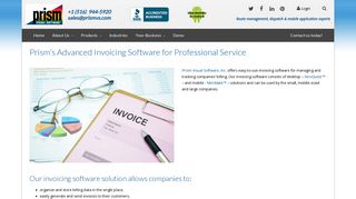 Prism's Advanced Invoicing Software for Professional Service