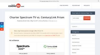 Charter Spectrum TV vs. CenturyLink Prism | CableTV.com