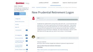 New Prudential Retirement Logon | Quicken Customer Community - Get ...