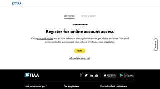 Register for Online Access | TIAA - TIAA Financial Services