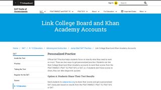 Link College Board and Khan Academy Accounts | SAT Suite of ...