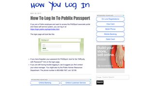 How To Log In To Publix Passport