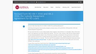 Revised Form RD HB-1-3550 and HB-2-3550, the Subsidy ...