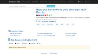 Https pwx cernerworks prod auth login aspx Results For Websites ...