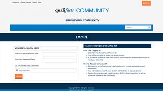 Login - Qualifacts | Community