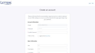 Create an account - Recommendation Portal
