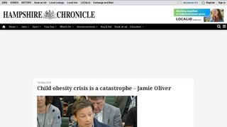 Child obesity crisis is a catastrophe – Jamie Oliver | Hampshire ...