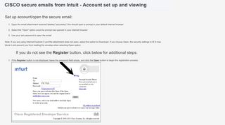 CISCO secure emails from Intuit - Account set up and viewing