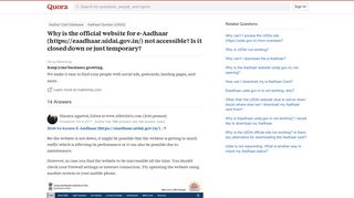 Why is the official website for e-Aadhaar (https://eaadhaar.uidai ...