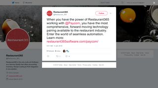 Restaurant365 on Twitter: 