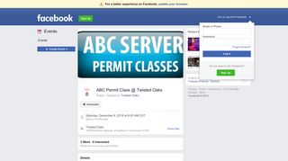 ABC Permit Class @ Twisted Oaks - Facebook