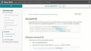 Account ID | New Relic Documentation