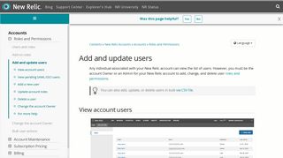 Add and update users | New Relic Documentation