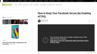How to Keep Your Facebook Secure (by Enabling HTTPS) - Lifehacker