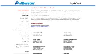AlbertsonsNet for Suppliers - Safeway