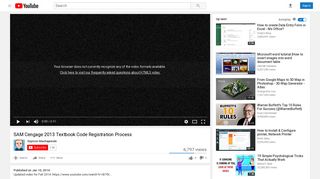 SAM Cengage 2013 Textbook Code Registration Process - YouTube