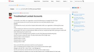 Troubleshoot Locked Accounts | Adobe Community - Adobe Forums