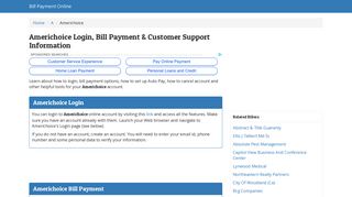 Americhoice Login, Bill Payment & Customer Support Information