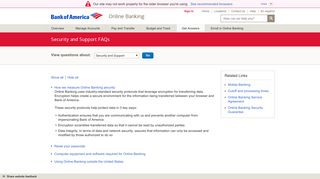 Online Banking Security & Support FAQs from Bank of America
