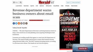 Revenue department warns business owners about email scam ...
