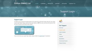 Support Login - Clifton EMAG Ltd