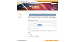 Nazarene Account :: Login - Church of the Nazarene