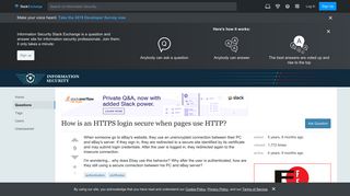 authentication - How is an HTTPS login secure when pages use HTTP ...