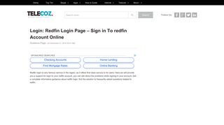 Login: Redfin Login Page – Sign in To redfin Account Online - TeleCoz